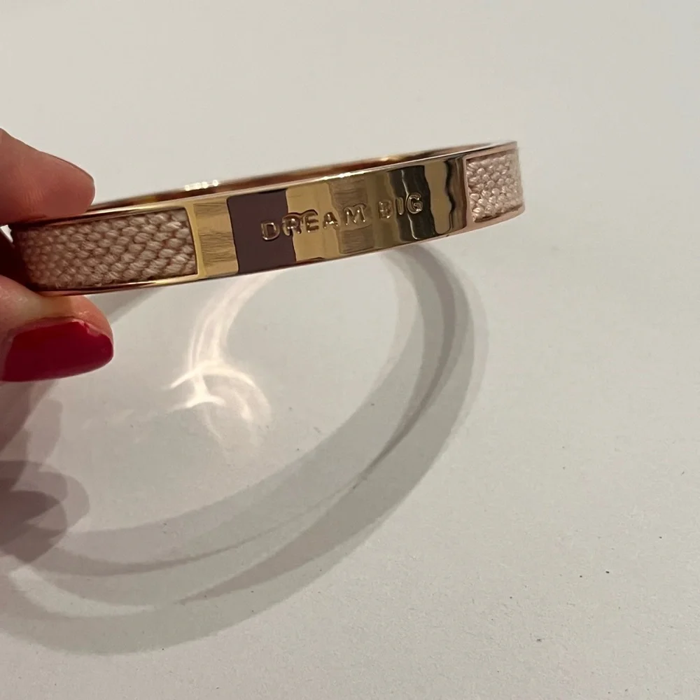Dream Big Kate Spade Gold and Cream Bangle Bracelet
